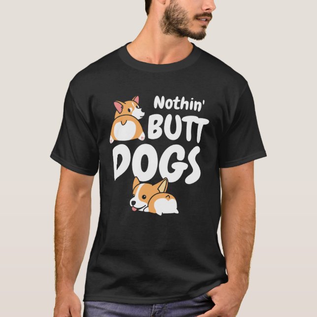 Backprint nthin Hintern Hunde niedlich Corgi T-Shirt (Vorderseite)