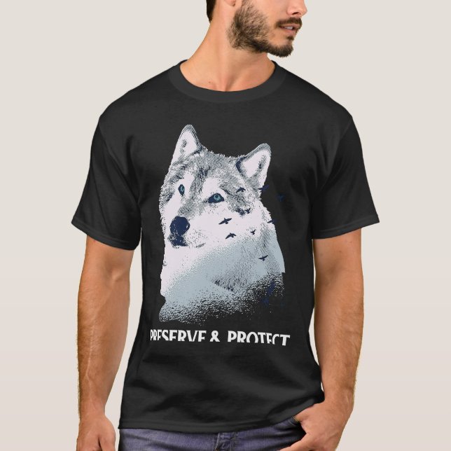 Backprint Preserve and Protect wolves and wolf pac T-Shirt (Vorderseite)