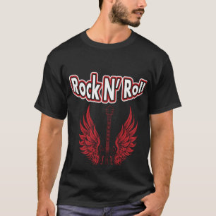 Backprint Rock N´Roll for Life Vintag Rockabilly T-Shirt