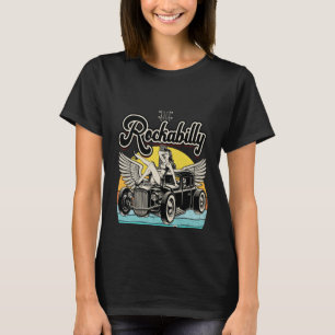 Backprint Rockabilly stirbt nie Vintage Rockabilly T-Shirt