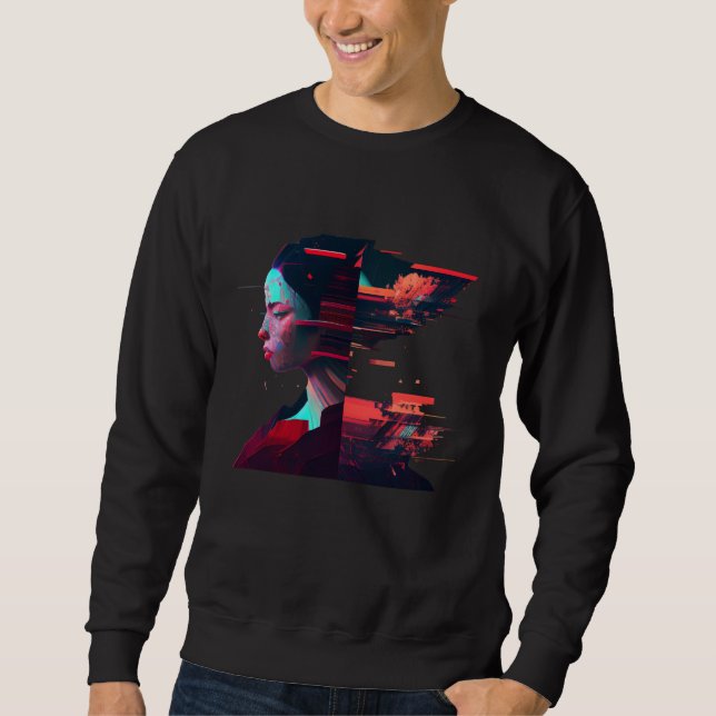 Backprint Streetwear Dragon Goth Japan Outfit Glit Sweatshirt (Vorderseite)