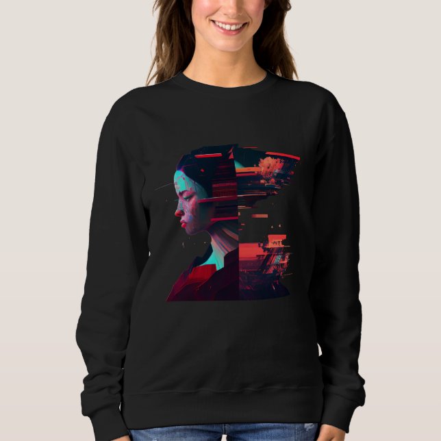 Backprint Streetwear Dragon Goth Japan Outfit Glit Sweatshirt (Vorderseite)