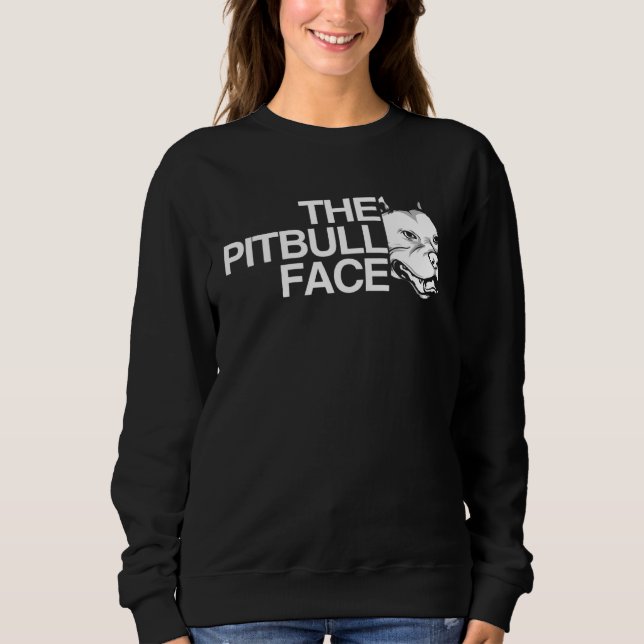 Backprint The Pitbull Face dog and dog owner Sweatshirt (Vorderseite)