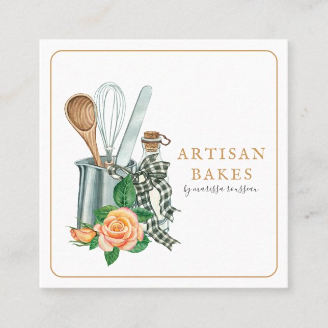 Backpulver Quadratische Visitenkarte (Vorderseite)