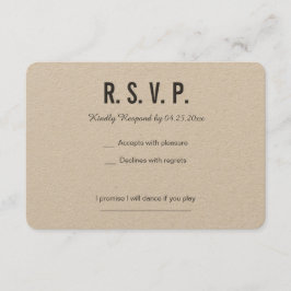 BACKSIDED with geometric heart RSVP card Wedding