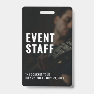 Backstage-Pass für Veranstaltungspersonal mit Foto Ausweis