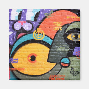 Backsteinmauer-Amsterdam-Graffiti Magnet