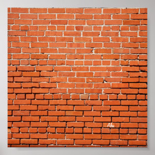 Backsteinmauer mit Ihrem Namen auf ihm Poster