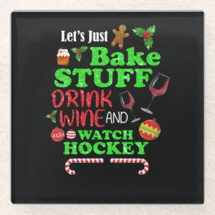 Backstuff trinken Wein und Hockeygeschenk ansehen Glasuntersetzer