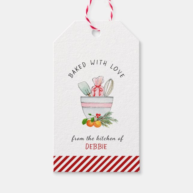 Backtriebmittel | Mixing Bowl Holiday Bakers Geschenkanhänger (Vorderseite)