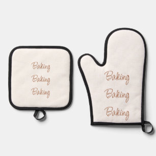 Backtypografie Ofenhandschuh & Topflappen-Set