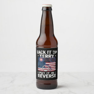 Backup Terry setzen Sie es in umgekehrte Feuerwerk Bierflaschenetikett