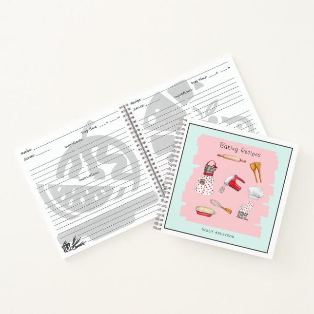 Backutensien Backen Rezept Notebook Notizbuch (Innenseite)