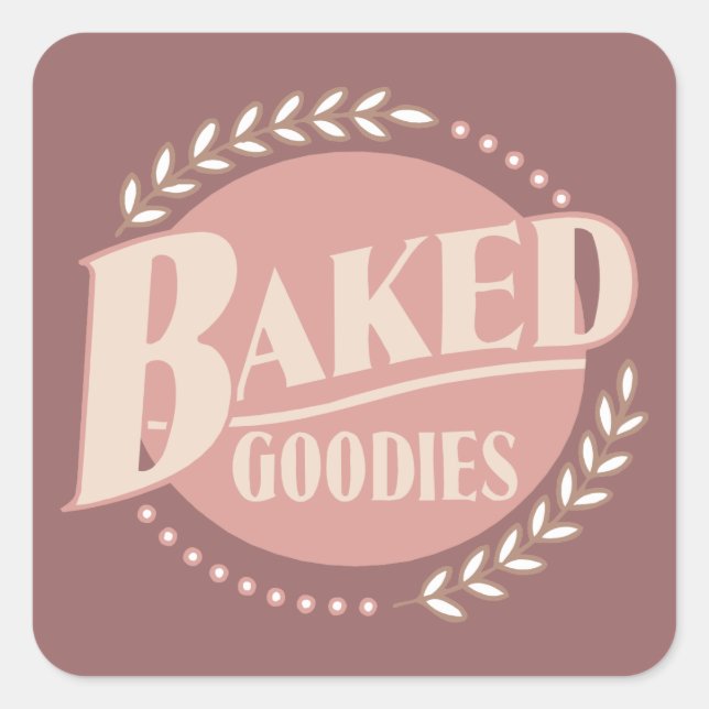 Backwaren - Bäckerei Quadratischer Aufkleber (Vorderseite)