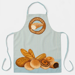 Backwaren Konditorei Brot Baker Logo Blauer Streif Schürze