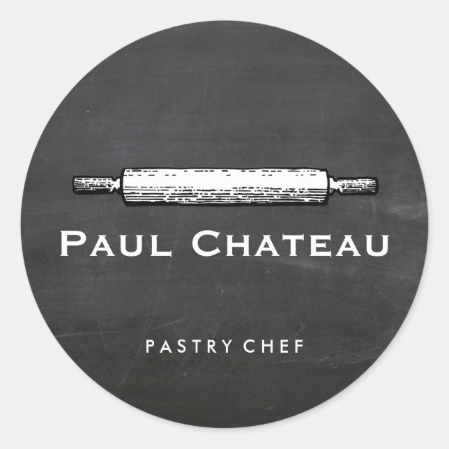 Backwaren Konditorei Koch Rolling Button Baker Log Runder Aufkleber (Vorderseite)