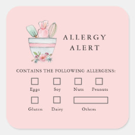 Backwaren Lebensmittelsicherheitsallergie Warngerä Quadratischer Aufkleber