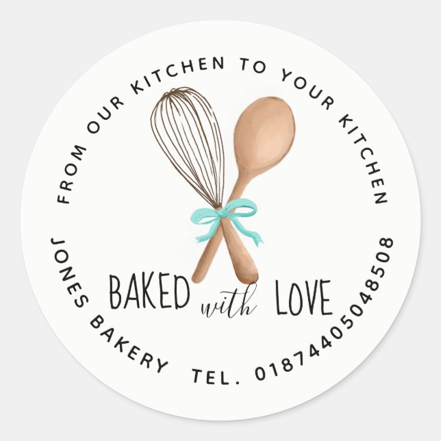 Backwaren Marketing produziert Kochen Klassik Roun Runder Aufkleber (Vorderseite)