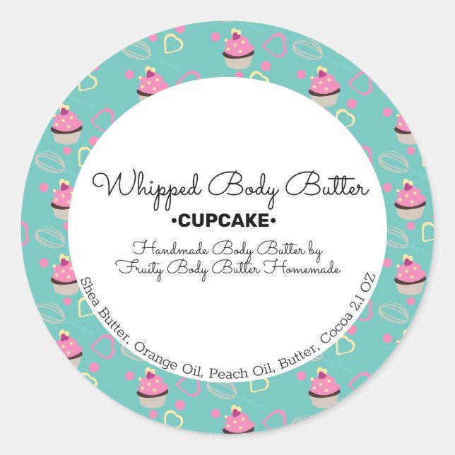 Backwaren Scent Butter Bath Branding Verpackung Runder Aufkleber (Vorderseite)
