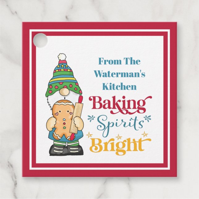 Backwaren Spirituosen Bright Cookie Weihnachtsfeie Geschenkanhänger (Vorderseite)