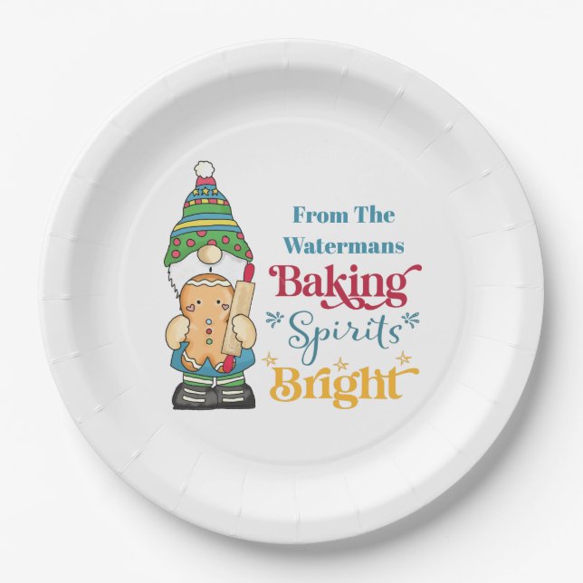 Backwaren Spirituosen Bright Cookie Weihnachtsfeie Pappteller (Vorderseite)