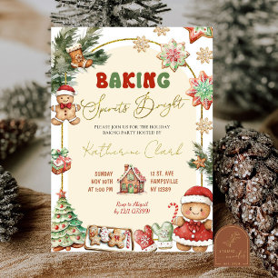 Backwaren Spirituosen Bright Gingerbread Holiday P Einladung