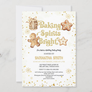 Backwaren Spirituosen Bright Gold Weihnachten Back Einladung