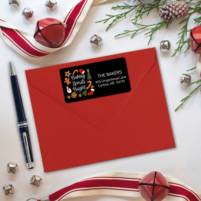 Backwaren Spirituosen Bright Lebkuchen Weihnachtsk Adressaufkleber (Von Creator hochgeladen)