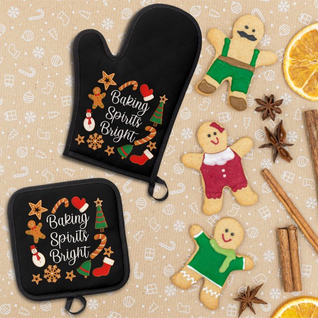 Backwaren Spirituosen Bright Lebkuchen Weihnachtsk Ofenhandschuh & Topflappen-Set (Von Creator hochgeladen)