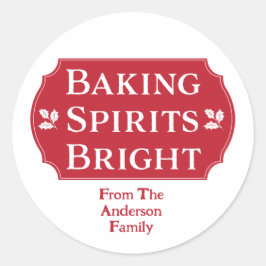 Backwaren Spirituosen Helle Weihnachtsgebäck Runder Aufkleber