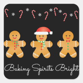 Backwaren Spirituosen Helles Lebkuchen Männer Quadratischer Aufkleber