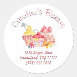 Backwaren und Backwaren Boutique, Kuchen & Gebäck Runder Aufkleber