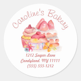 Backwaren und Backwaren Boutique, Kuchen & Gebäck Runder Aufkleber