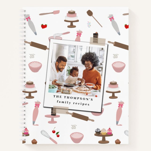 Backwaren und Kochgeschenke Familienrezepte Foto Notizbuch (Vorderseite)