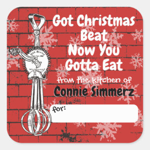 Backwein aus der Küche Quadratischer Aufkleber