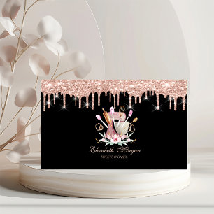 Backwerkzeuge Mixer Blumen Rose Gold Tropfen Bäcke Visitenkarte