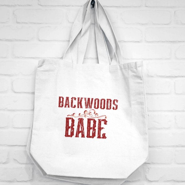 Backwoods Babe Typografy Jumbo Stoffbeutel (Perfect for Farmer's Markets...or Dollar General)