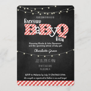 Backyard BaByQ Bash GRILLEN Baby Shower Einladung