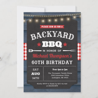Backyard Barbecue 60. Geburtstag Einladung