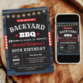 Backyard Barbecue 60. Geburtstag Einladung