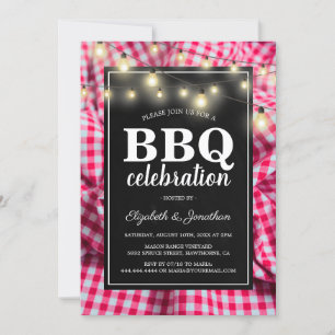 Backyard Barbecue   Rustikale Rote Checked GRILLEN Einladung