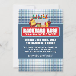 Backyard Bash Jährliche GRILLEN des Vaters Tag Ein Einladung