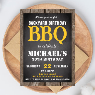 Backyard BBQ Birthday Party Invitation Cookout Einladung