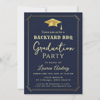 Backyard BBQ Graduation Party Invitation