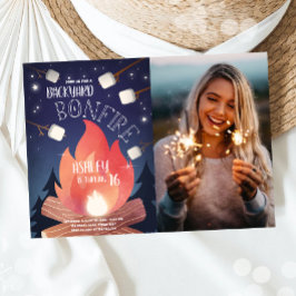 Backyard Bonfire Camping Glamping Outdoor Geburtst Einladung