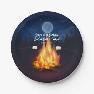 Backyard Bonfire Cookie Geburtstags-GRILLEN Party Pappteller
