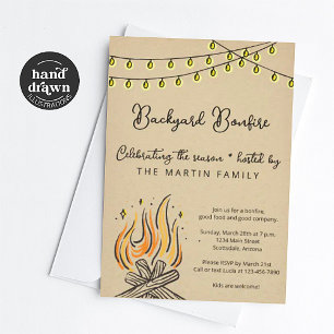 Backyard Bonfire Fall-Party Einladung
