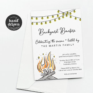 Backyard Bonfire Fall-Party Einladung