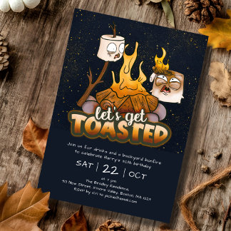 Backyard Bonfire Lass uns Geburtstag Toasted bekom Einladung