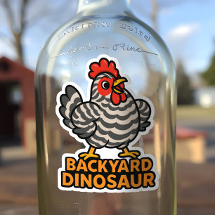 Backyard Dinosaur Barred Plymouth Rock Chicken Fun Aufkleber